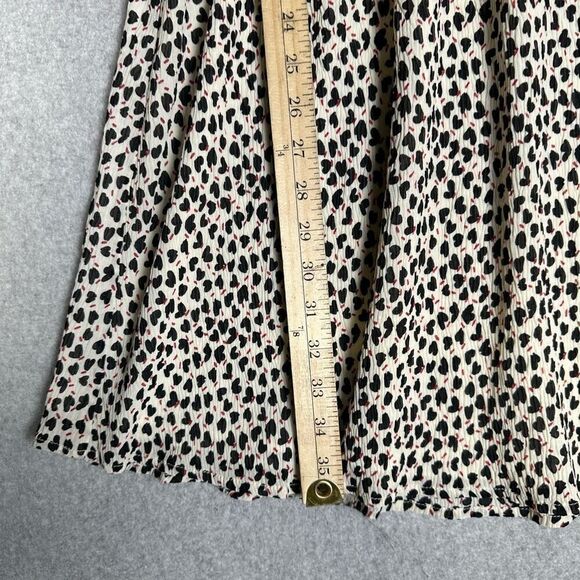 Gilli Womens Size Small Knee Length Dress Cream Red Black Lined Smocked Bodice - Picture 2 of 9